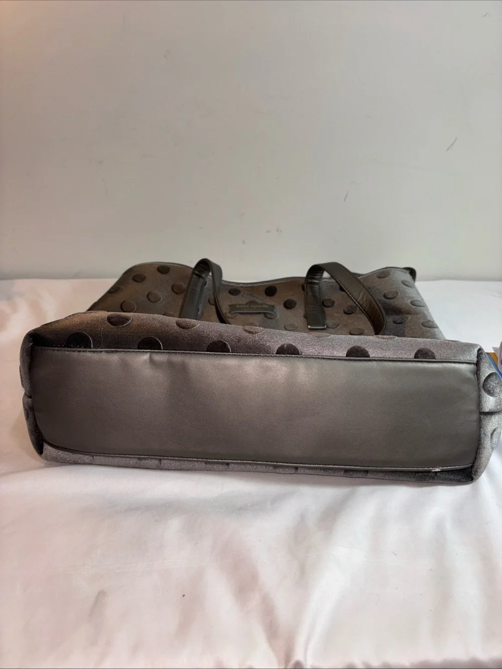 kate spade Metallic Gray Polka Dot Tote